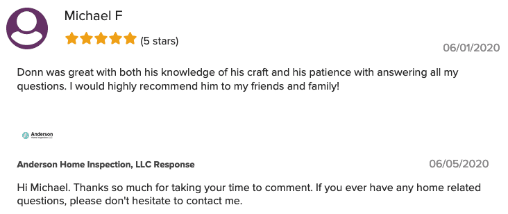 BBB Review Milwaukee Waukesha Donn Anderson Home Inspection